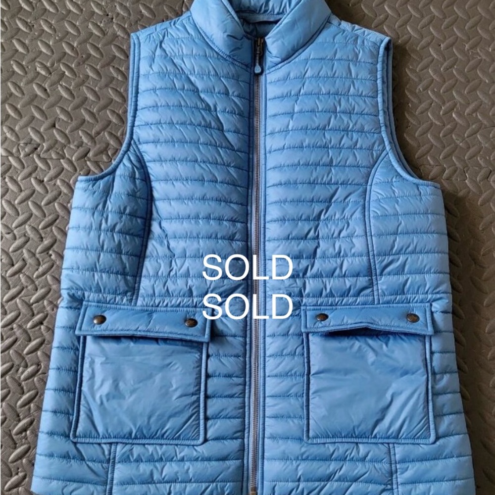 Vineyard Vines Light Womens M Blue Quilted Vest